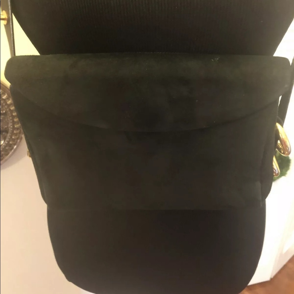 Rodo  Vintage Black Suede Shoulder Bag